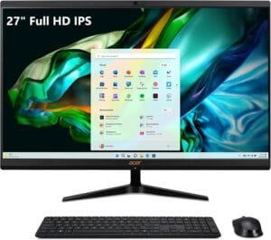 Acer Aspire C27-1800-UR12 AIO Desktop | 27 Full HD IPS Display | Intel Core i5-12450H | Intel UHD Graphics | 16GB DDR4