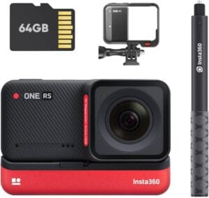 Insta360 ONE R Twin Edition Memory Card Bundle – 4K Action Camera & 5.7K 360 Camera with Interchangeable Lenses