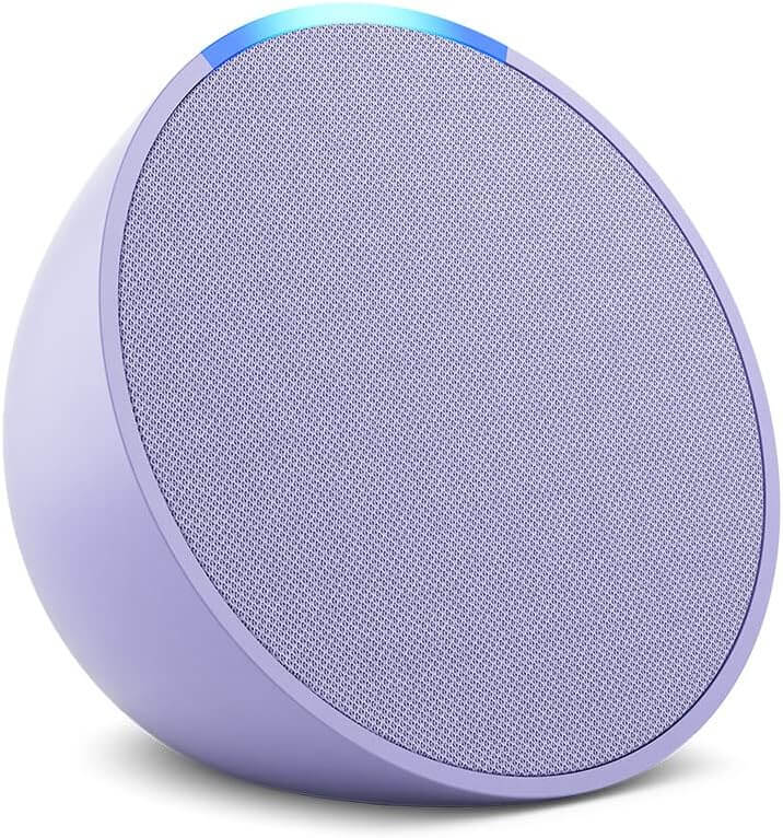 Amazon Echo Pop (newest model), Our smallest Alexa speaker, Fits in any room, Lavender Bloom