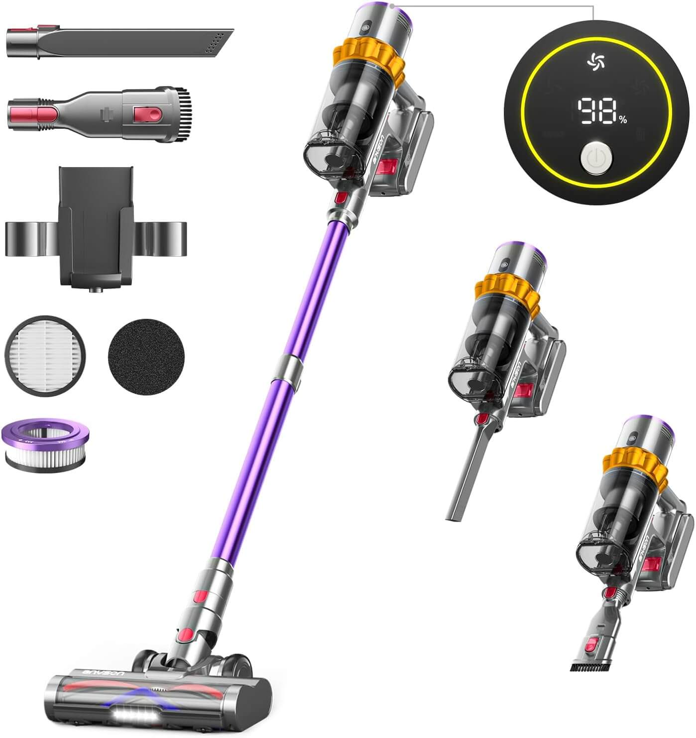 Anyson 45000 Pa:550 W:70 min Cordless Vacuum Cleaner