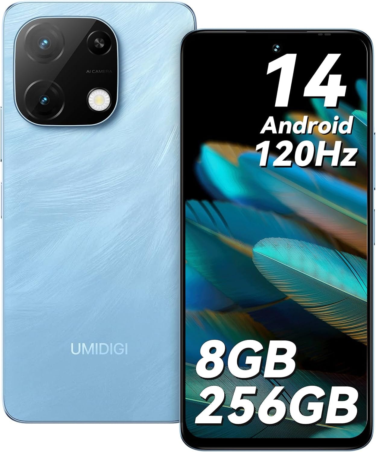 UMIDIGI Note 100A Mobile Phones, Android 14 Smart phone, 8(4+4) GB +256GB/1TB, 6.8" HD+ 120Hz Display Phones, 4G Sim Free Unlocked Mobile Phones, 5000mAh, 13MP, Dual SIM/FaceID/Fingerprint/GPS