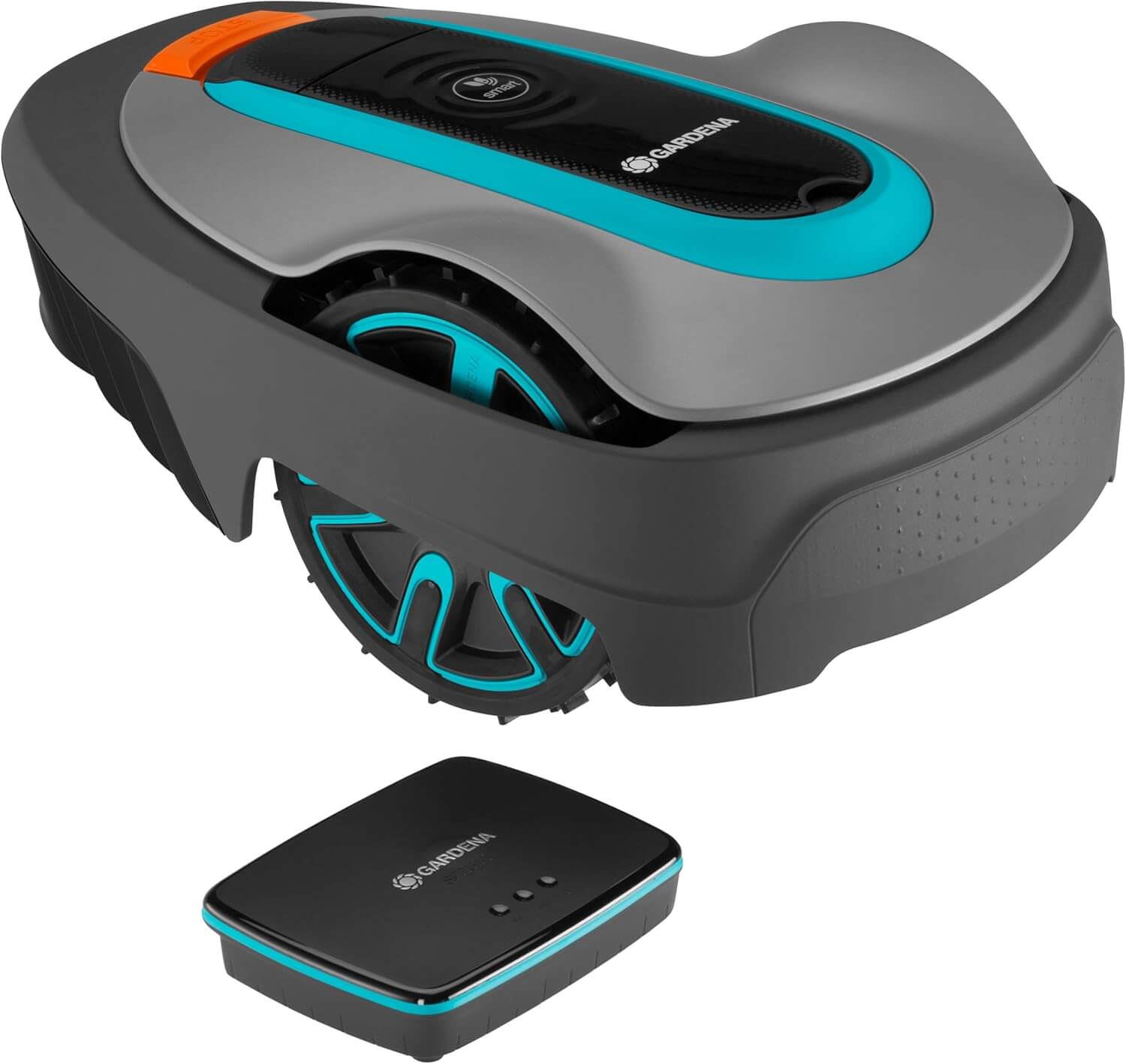 Gardena Smart Sileno City Robotic Lawnmower 400 m² Set: Innovative Lona AI Technology, Control via App, Sensor Control, for Inclines up to 35 Percent, Includes Smart Gateway,