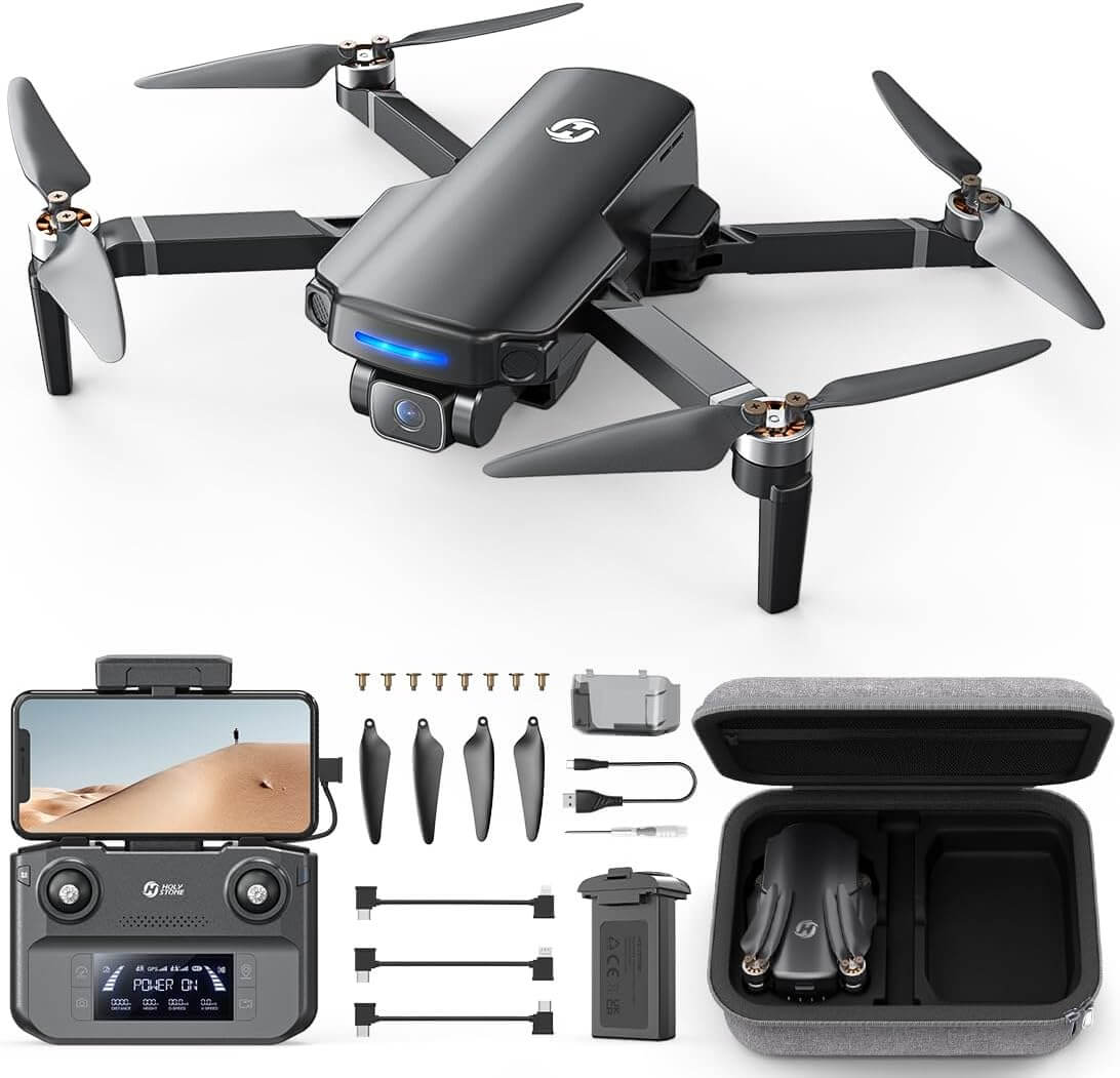 Holy Stone GPS Drone with 4K UHD Camera for Adults Beginner; HS360S 249g Foldable FPV RC Quadcopter with 10000 Feet Control Range