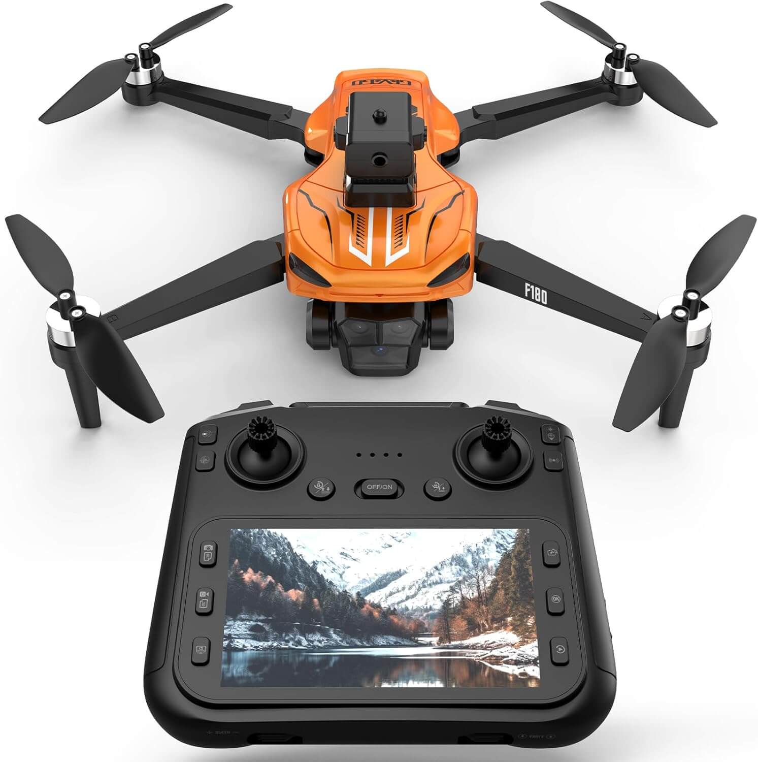 GPS Drone with 4K Camera 4.5" LCD RC Screen for Adults,Follow me Drone Professional Auto Return Home Circle Fly,Smart Obstacle Avoidance for Beginners Optical Flow Positioning