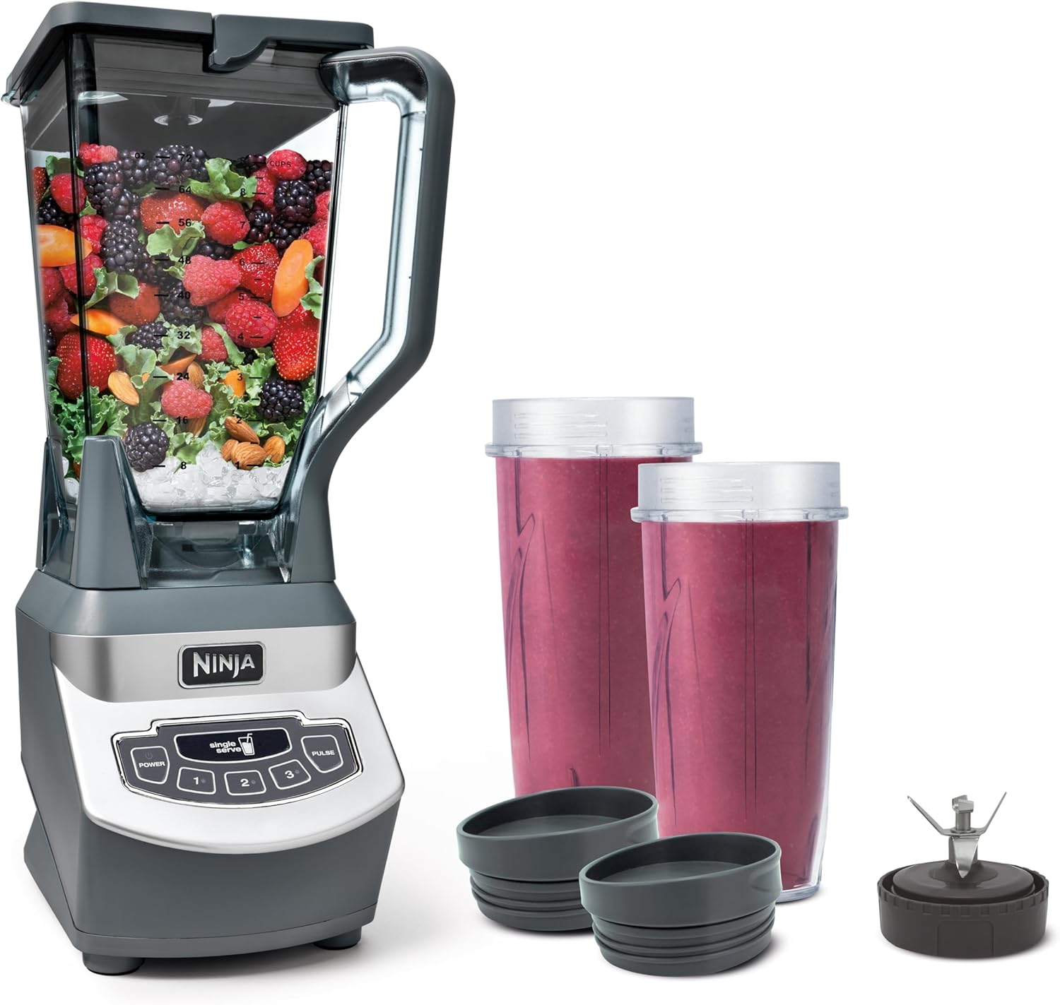 Ninja BL660 Professional Compact Smoothie & Food Processing Blender, 1100-Watts, 3 Functions -for Frozen Drinks, Smoothies