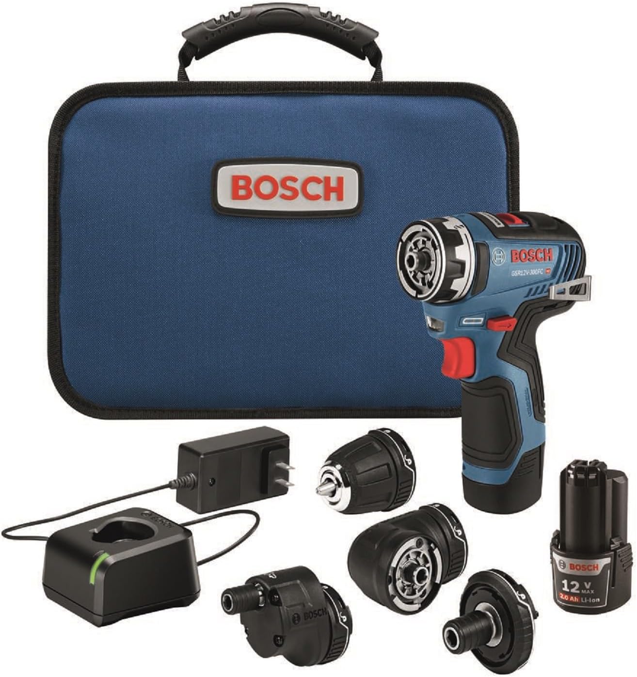 Bosch GSR12V-300FCB22 12V Max Drill/Driver with 5-In-1 Flexiclick® System with (2) 2.0 Ah Batteries