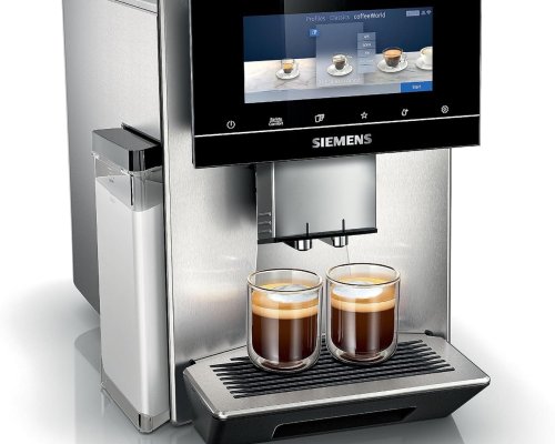 SIEMENS EQ900 Fully Automatic Bean to Cup Coffee Machine, 6.8" Touch Screen Display, Cup Warmer, baristaMode, eGrinder, beanIdent System, 30+ Coffee Beverages with Home Connect, TQ905GB3